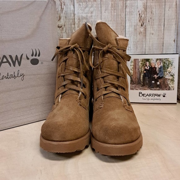 BEARPAW Krista Youth Boots in Hickory Size 3 - Picture 4 of 12